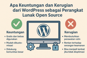 keuntungan dan kerugian WordPress sebagai perangkat lunak open source